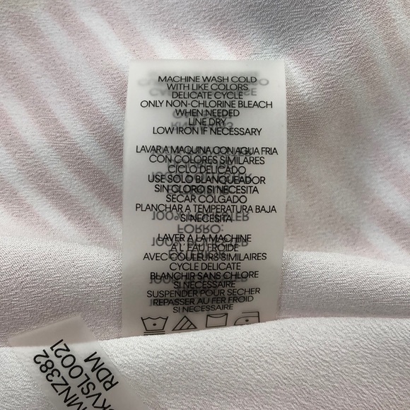 Calvin Klein Red Floral Print Stripe Print Skirt - Picture 8 of 8